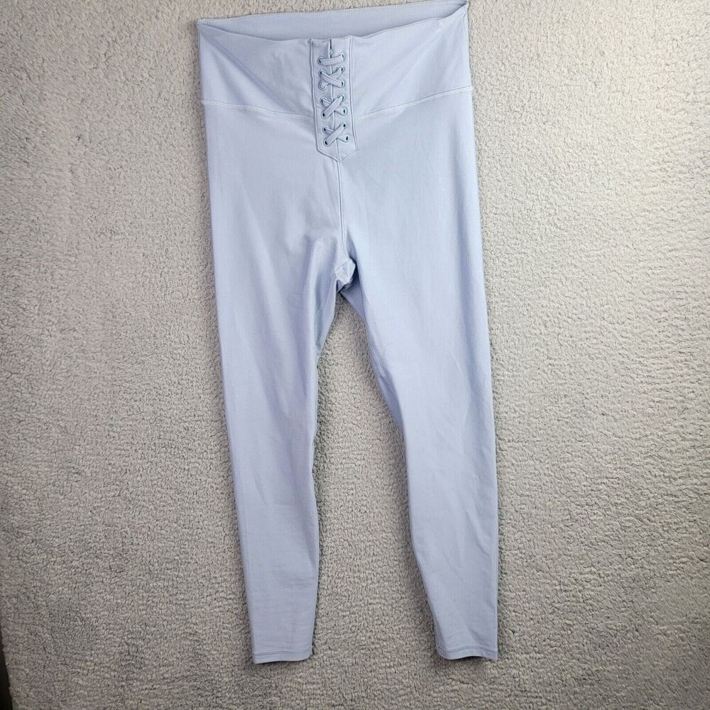 WeWoreWhat Leggings Womens Large Dusty Blue Lace Up Slimming Stretchy
